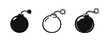 © drawing lines - Classic cartoon bomb icon set with burning fuse in various styles, symbolizing danger or explosion.