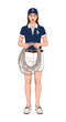 © Alexander - Young woman holding rope while standing in casual outdoor attire