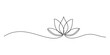 © Creative_Outline2019 - Continuous line drawing of a minimalist lotus flower for yoga and meditation branding Vector, illustration