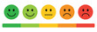 © Ayat 03 - Rating emojis set with colorful emoticons and rating scale showing very happy happy neutral sad and very sad feedback vector illustration