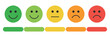 © Ayat 03 - Rating emojis set with colorful emoticons and rating scale showing very happy happy neutral sad and very sad feedback vector illustration
