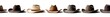 © Adri - Assortment of cowboy hats displayed in a row on a white background