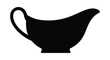 © ArtBySalea07 - A stark black silhouette of a gravy boat showcasing its elegant form and classic design silhouette high quality professional