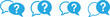 © Suplab_Designer - Blue speech bubbles with question marks in rows on white background