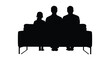 © Niloy MotionArts 3D7 - A family of three sits together on a couch enjoying leisure time in a stark black silhouette high quality