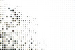 © AYSHA AHSAN - Abstract geometric pattern of scattered dark squares and dots on a white background, suggesting digital art or design. isolated on transparent background, Vector, illustration