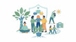 © OVIN Stock - Diverse People Engaged in Healthy Activities and Support Under a Protective Shield
