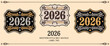 © MD FARIDUL - ornate american classic old west style medal typographic emblem, label design with decorative floral frame, vector color variants, editable tag, luxurious shape twenty twenty six.