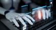 © InfiniteFlow - Cybersecurity concept featuring an AI detector scanning digital content for deepfakes and authenticity. Represents copyright protection, fake news prevention, and C2PA content credentials. Corpus