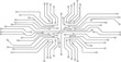 © Milon - Abstract black circuit board pattern with circular nodes white background technology