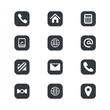 © Teeraphon - Icon set of Business card contact information icon set. Containing name, address, location, mail, email, E-mail, chat speech bubble, website, telephone, cell phone, fax Innovation white background