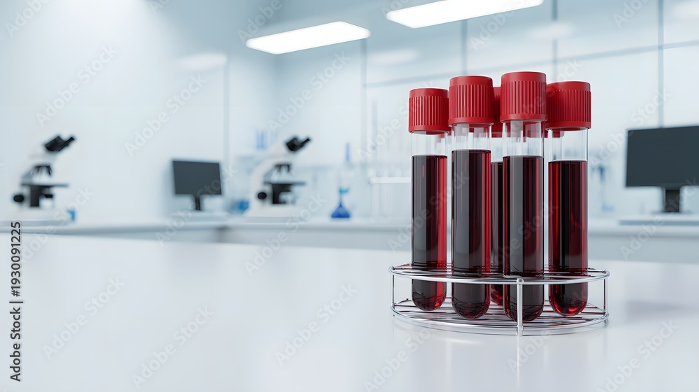 Blood Sample Test Tubes in Laboratory, Clinical Research and Medical ...