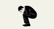 © Yani - Minimalist illustration showing a person overwhelmed by sadness and emotional distress