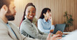 © peopleimages.com - Audience, meeting and workshop with business woman in boardroom for development or education. Attention, listening and smile with corporate employee team in office for seminar or upskill training