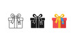 © Nuyab Stock - Three stylish gift boxes with decorative ribbons isolated on white background for holidays and celebrations