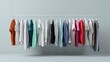 © JuanB - Clothing rack with colorful garments minimal fashion retail display