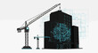 © Shoaib - Modern construction site with cranes and building blueprint