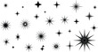 © Rahena ARAFAT - Starburst sparkle silhouettes vector illustration, decorative design, cosmic icons, celestial art, twinkling stars, graphic pattern, ornate shapes, night sky