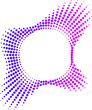 © Alamin - Square cross shaped neon circular sound wave equalizer visualizing loud bass drops with purple and pink dots
