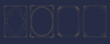 © piixypeach - Vintage Art Deco Gold Frame Set on Dark Blue Background for wedding invitation , certificate card