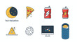 © chalindu - Collection of 6 flat vector icons representing Tech Hackathons for rapid collaborative coding