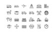 © SABBIRAHMAD - Modern logistics line icons set with shipping delivery freight and supply chain editable vector collection