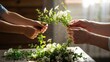 © yevgeniya131988 - Making Spring Flower Crown With Child and Grandparent Hands
