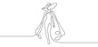 © Mr. Stocker - Elegant continuous line drawing woman wearing a stylish hat and flowing dress, embodying grace and modern fashion.