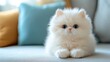 © nakama - Adorable Fluffy White Persian Kitten with Big Blue Eyes.