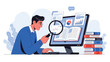 © Jack - Dedicated researcher uses a magnifying glass to analyze business data and financial reports on a computer screen.