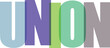© md - Unión tipografía moderna colorida diseño vectorial