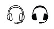 © MDSAJIB - Two headset illustrations with microphones a minimalist silhouette