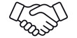 © hossain - Black silhouette vector illustration of a business handshake agreement icon with hands shaking to sign a successful partnership deal isolated on a white background