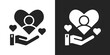 © Rusmicon - Benevolence Icon In Black And White Glyph Style