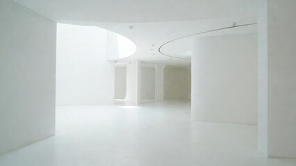  White curved interior space bathed in soft daylight modern.