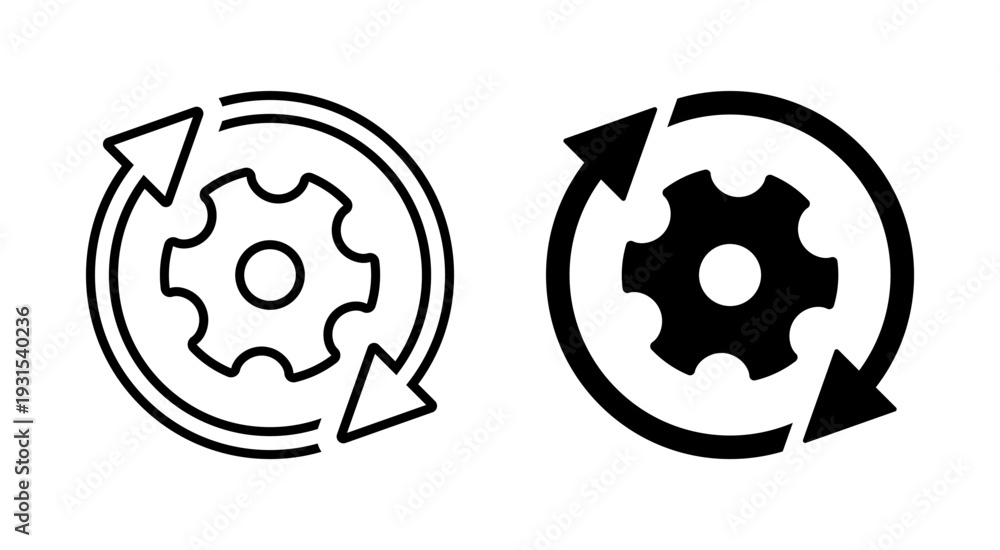 Sync Process Icon Sync process, icon reload set, circle arrow with gear wheel, recycling ...