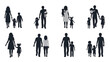 © Stock Image Paradise - Silhouettes of diverse families with children walking together in various formations and poses