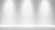 © youns - Fondo panorámico de pared de ladrillo viejo pintado de blanco