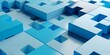 © Shawn Hempel - Blue abstract jigsaw puzzle pieces grid background, software module or business technology background concept