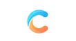 © irul - Abstract letter c logo in vibrant blue and orange color scheme on white background