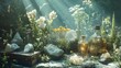 © Fatoniyah - Mystical Apothecary Scene: A captivating display of natural elements, including radiant crystals, blossoming flowers, and apothecary bottles filled with enchanting elixirs.