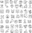 © Mr. Akash - Hand-Drawn Education and School Icon Set, Large Set of Hand-Drawn Education and School Doodle Icons Vector Illustration