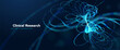 © Oleg - Futuristic Clinical Research Visualization Showing Vascular Structures And Neural Fibers With Blue Particle Motion. Research Graphics. Vector Illustration.