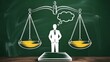 © Sazedulislam - Thoughtful individual balancing ideas on scales
