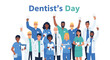 © GedhangKlutuk - Dentists and Dental Staff Celebrating Together. Vector Illustrations. EPS Editable