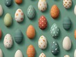 © Johannes - easter egg pattern arrangement isolated on a green background