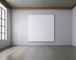 © Emily - blank white wall in gallery with concrete floor 3d render