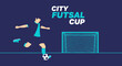 © Septian - Dynamic Futsal Design Depicting Action For City Cup Sport Event Illustration
