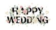 © DAYATI - Happy Wedding Greeting Card with Pastel Floral Arrangement and Golden Accents
