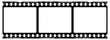 © Kolerowa - Vintage 35mm film strip frame PNG with transparent windows. Black cinema border with sprocket holes and film numbering for retro photo collage and video overlay.